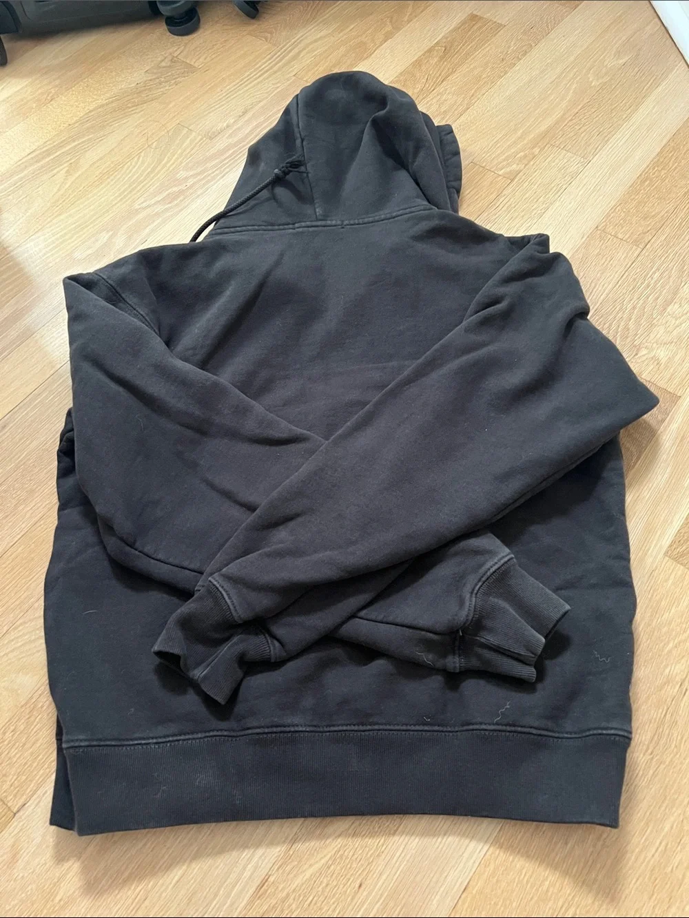 Brandy Melville Black Full-Zip Hooded Sweater